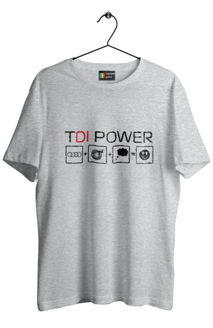 Футболка чоловіча з принтом "TDI Power Audi". Ауді, машини. 2070702