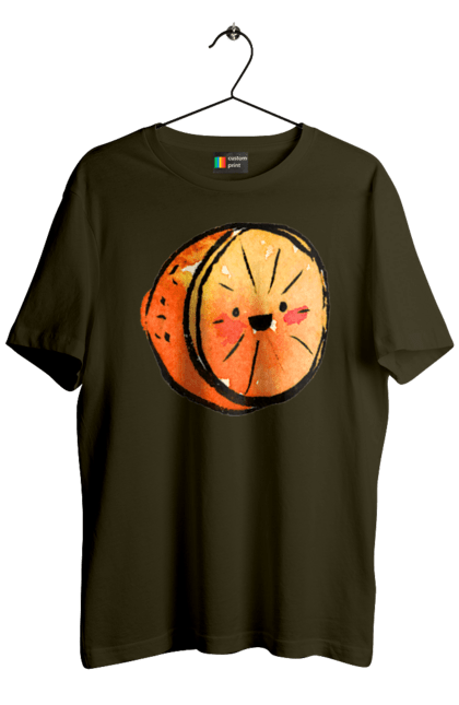 Футболка мужская с принтом Милый апельсин. Апельсин, лето, милый, смайлик. 2070702