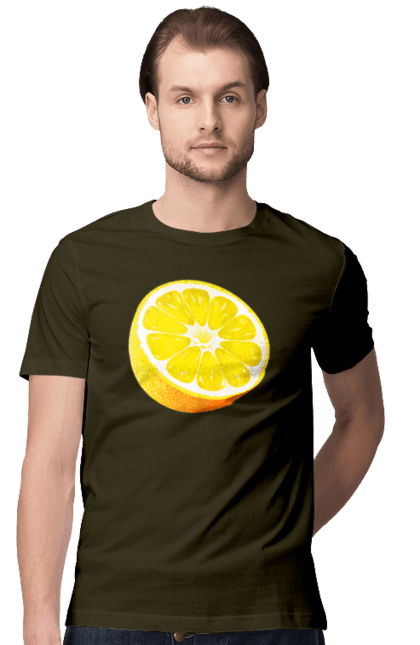 Футболка чоловіча з принтом "Половина лимона". Лимон, літо, свіжість. 2070702