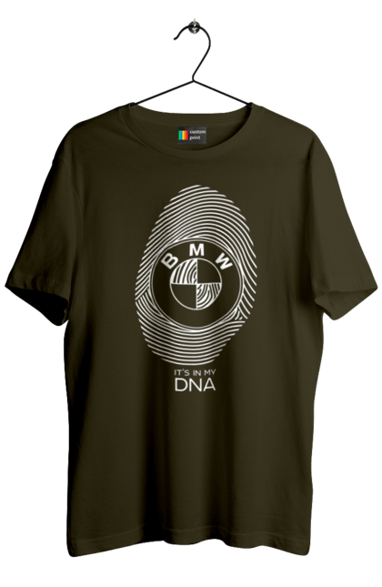 Футболка мужская с принтом БМВ отпечаток. Бмв, машины, отпечаток. 2070702