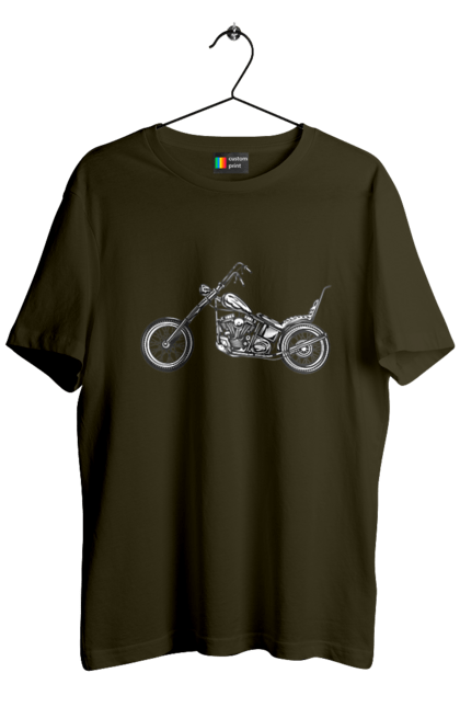 Футболка чоловіча з принтом "Мотобайк". Вінтаж, мото, ретро. 2070702