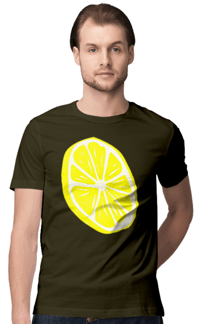 Men`s t-shirt with prints Lemon. Big, bright, lemon. 2070702