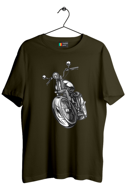 Футболка чоловіча з принтом "мотоцикл". Байк, вінтаж, мото, ретро. 2070702