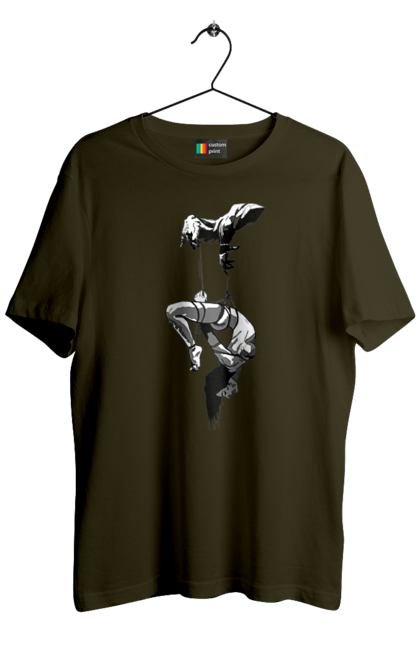 Футболка чоловіча з принтом "Підвішування". Бдсм. 2070702