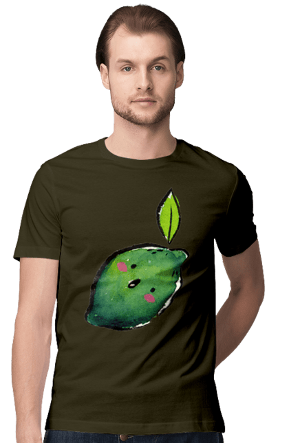 Футболка чоловіча з принтом "Любий лайм". Лайм, літо, любий, посмішка. 2070702