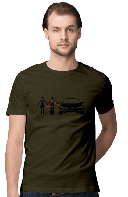 Футболка мужская с принтом Отношения БМВ. Бмв, машины, юмор. 2070702