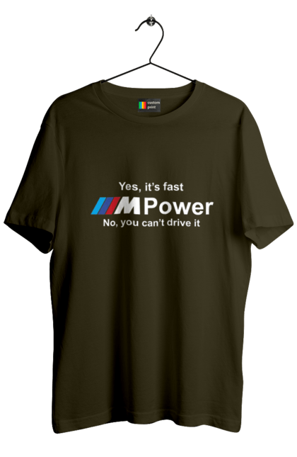 Футболка мужская с принтом M power white BMW. Бмв, м серия. 2070702