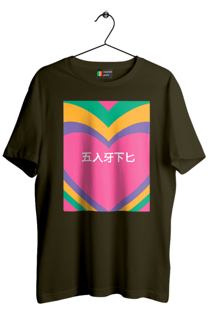 Футболка чоловіча з принтом "Блять кольоровий". Ієрогліфи, напис. 2070702