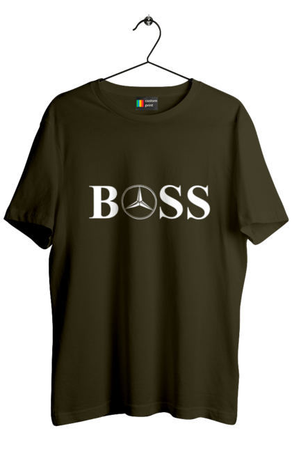 Футболка чоловіча з принтом "бос Мерседес". Бос, машини, мерседес. 2070702
