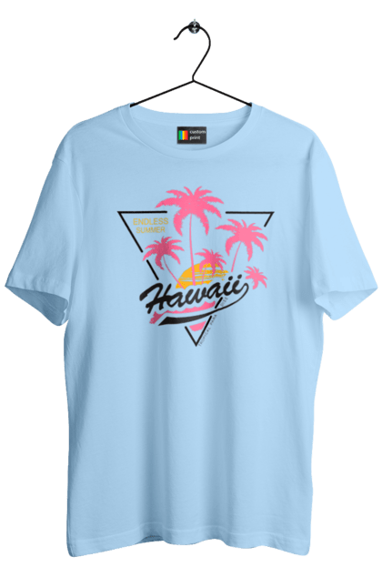 Футболка чоловіча з принтом "Гаваї". Гаваї, пальми, сонце. 2070702