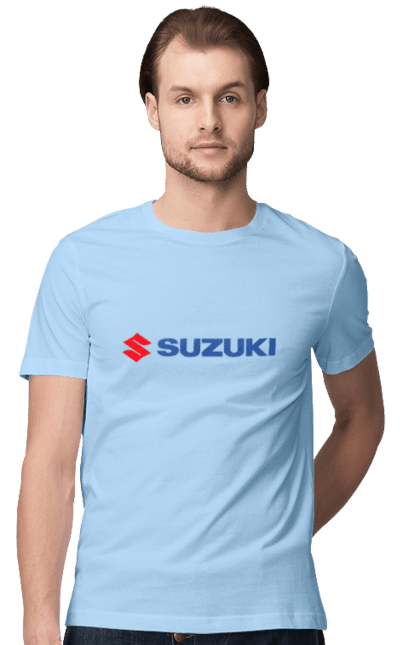 Men`s t-shirt with prints Suzuki 3 Redblue. Auto, logo, suzuki. 2070702