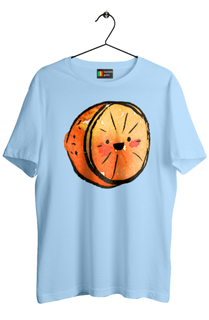 Футболка чоловіча з принтом "Милий апельсин". Апельсин, літо, любий, смайлик. 2070702