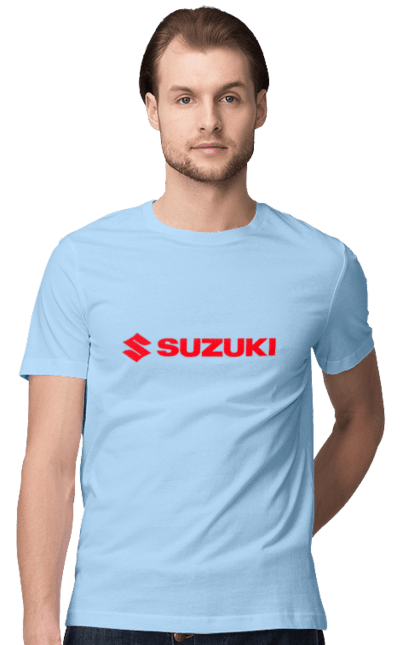 Men`s t-shirt with prints Suzuki 3 Red. Auto, logo, machine, suzuki. 2070702