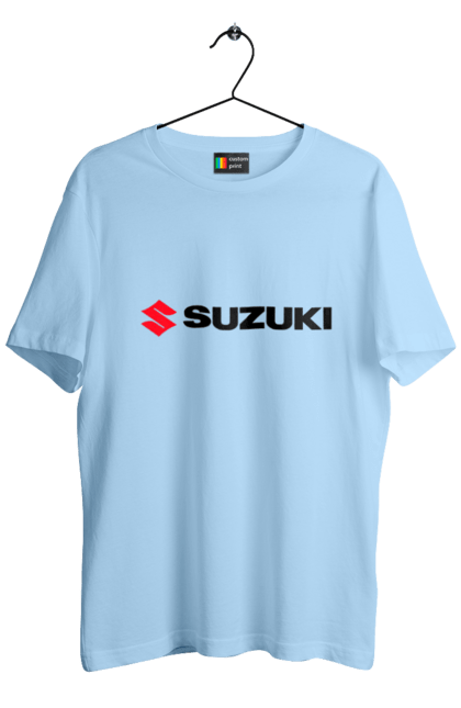 Men`s t-shirt with prints Suzuki logo. Auto, logo, machine, suzuki. 2070702
