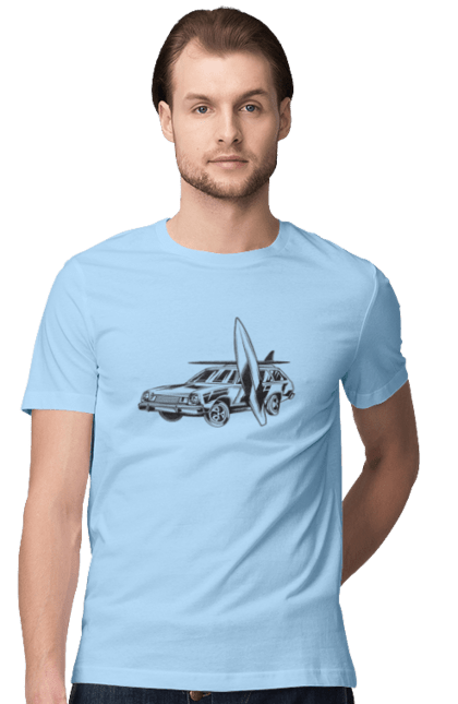 Men`s t-shirt with prints 06 Surf 2. Machine, retro, surfing, vintage. 2070702