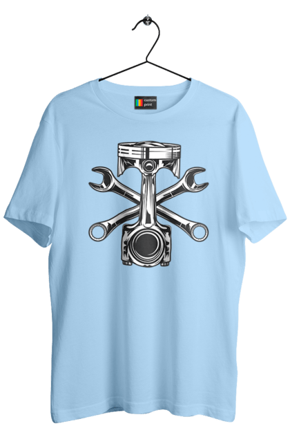 Футболка чоловіча з принтом "Мото запчастини". Вінтаж, запчастини, мото, ретро. 2070702