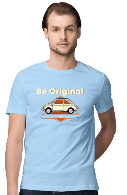 Men`s t-shirt with prints Fiat 500. Auto, fiat, machine. 2070702