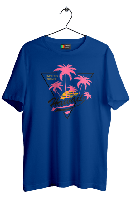 Футболка чоловіча з принтом "Гаваї". Гаваї, пальми, сонце. 2070702