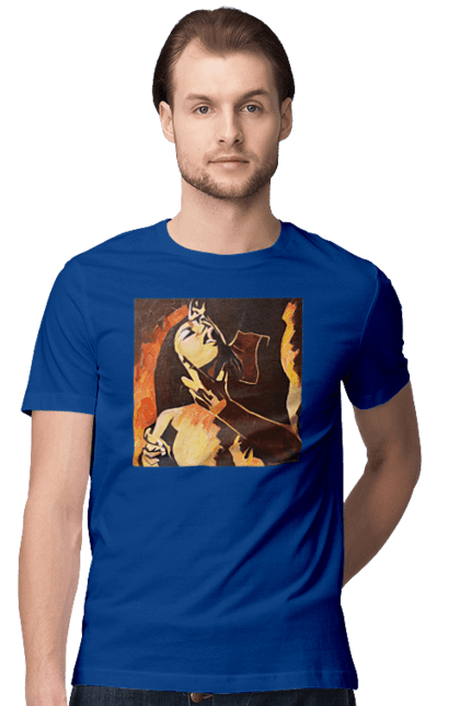 Футболка чоловіча з принтом "Страсна жінка". Жінка, картина, секс. 2070702