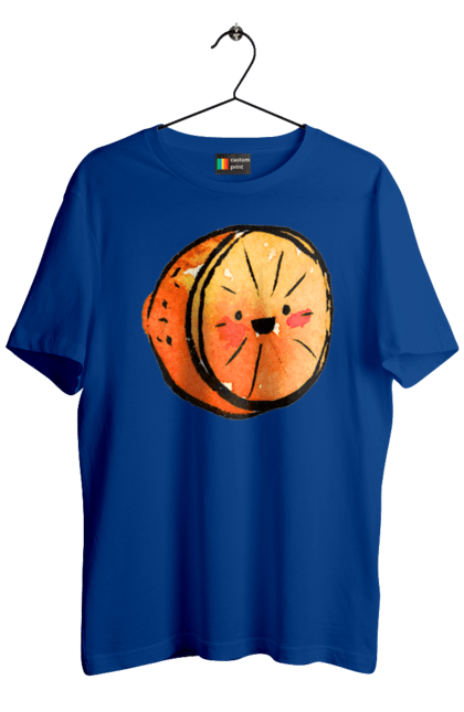 Футболка чоловіча з принтом "Милий апельсин". Апельсин, літо, любий, смайлик. 2070702