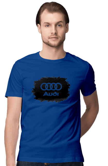 Men`s t-shirt with prints Audi black ravines. Audi, cars. 2070702