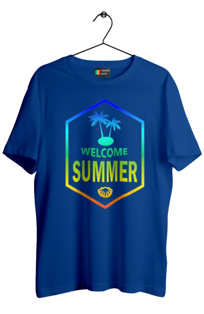 Футболка чоловіча з принтом "Привіт літо 1". Градієнт, літо, привіт. 2070702