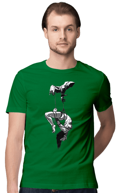 Футболка чоловіча з принтом "Підвішування". Бдсм. 2070702