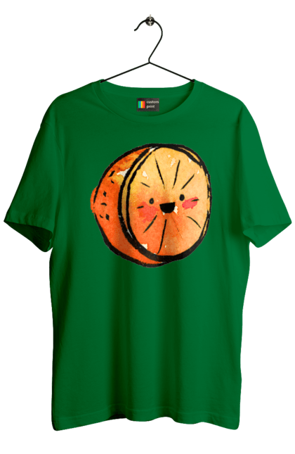 Футболка чоловіча з принтом "Милий апельсин". Апельсин, літо, любий, смайлик. 2070702