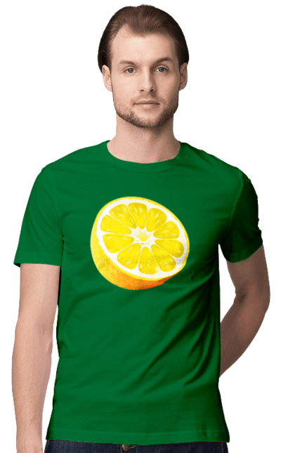 Футболка чоловіча з принтом "Половина лимона". Лимон, літо, свіжість. 2070702