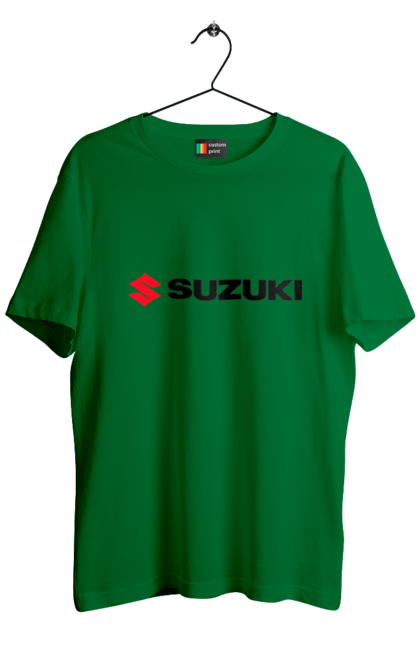 Men`s t-shirt with prints Suzuki logo. Auto, logo, machine, suzuki. 2070702