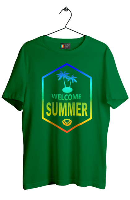 Футболка чоловіча з принтом "Привіт літо 1". Градієнт, літо, привіт. 2070702