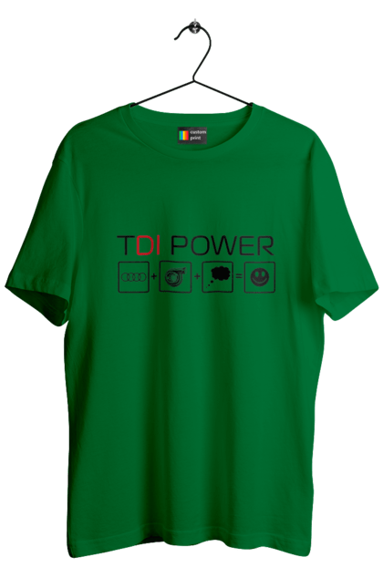 Футболка мужская с принтом TDI Power Audi. Ауди, машины. 2070702