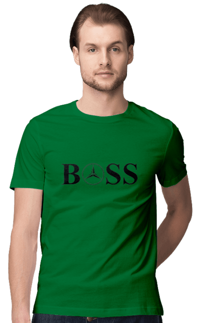 Men`s t-shirt with prints the boss of mercedes. Boss, cars, mercedes. 2070702