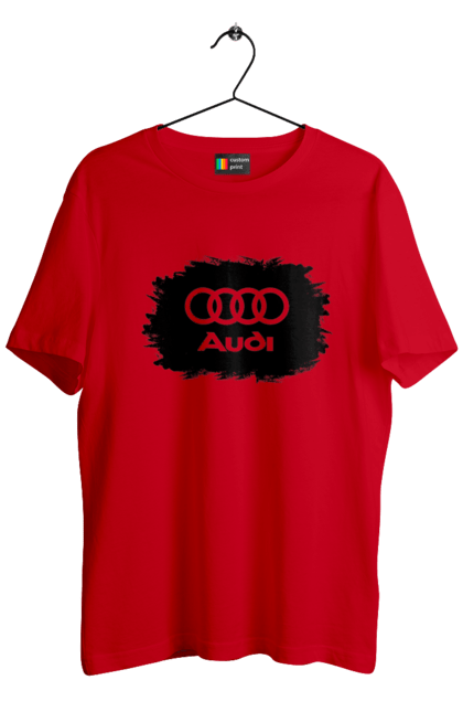 Футболка чоловіча з принтом "Ауді чорний лого". Ауді, машини. 2070702