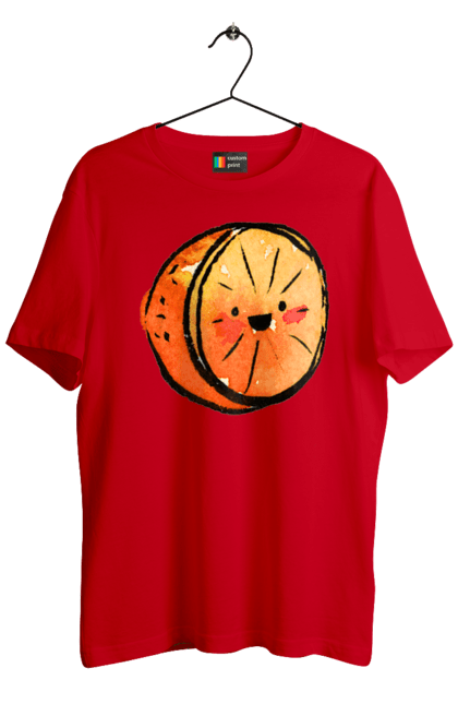 Футболка чоловіча з принтом "Милий апельсин". Апельсин, літо, любий, смайлик. 2070702