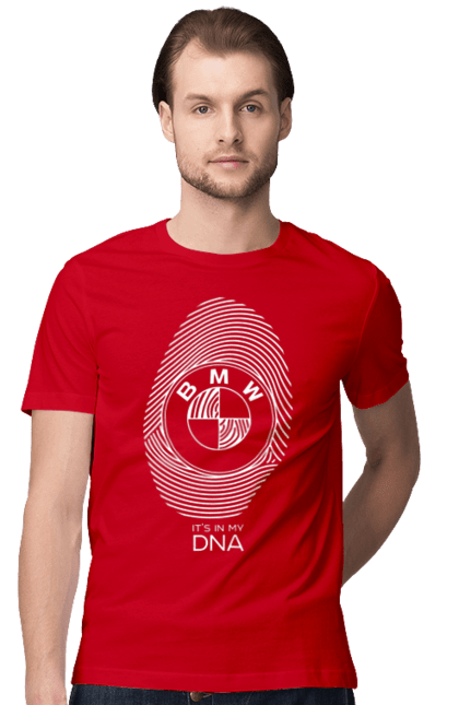 Футболка мужская с принтом БМВ отпечаток. Бмв, машины, отпечаток. 2070702