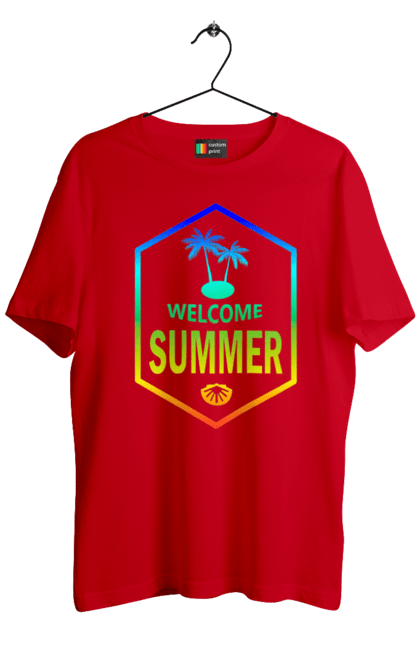 Men`s t-shirt with prints Hi summer 1. Gradient, hi, summer. 2070702