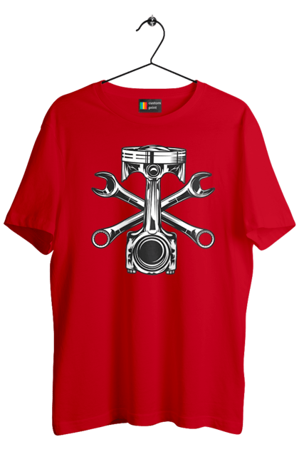 Футболка чоловіча з принтом "Мото запчастини". Вінтаж, запчастини, мото, ретро. 2070702