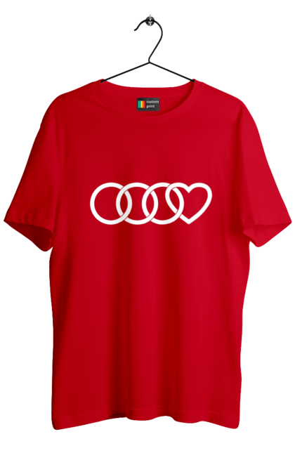 Футболка чоловіча з принтом "Ауді сердечко". Ауді, машини, сердечко. 2070702