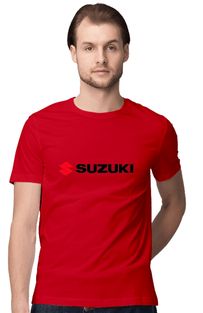 Men`s t-shirt with prints Suzuki logo. Auto, logo, machine, suzuki. 2070702