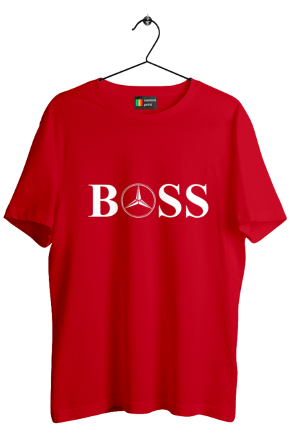 Футболка мужская с принтом Босс Мерседес. Бос, машины, мерседес. 2070702