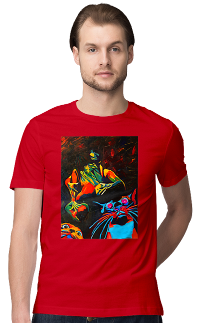 Men`s t-shirt with prints Sex is cats. Picture, roll, sex. 2070702
