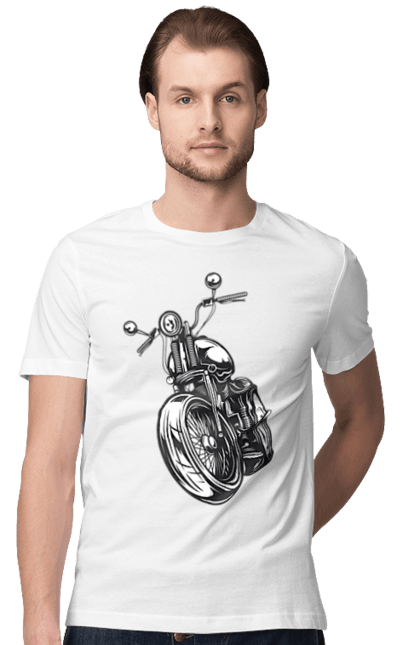 Футболка чоловіча з принтом "мотоцикл". Байк, вінтаж, мото, ретро. 2070702