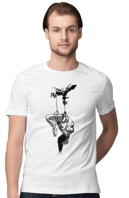 Футболка чоловіча з принтом "Підвішування". Бдсм. 2070702