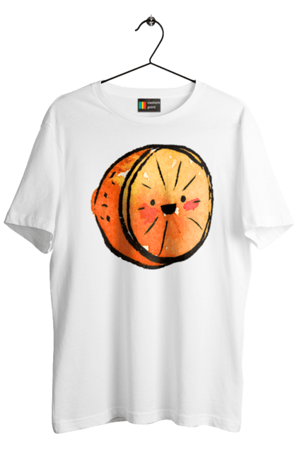 Футболка чоловіча з принтом "Милий апельсин". Апельсин, літо, любий, смайлик. 2070702