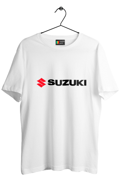 Men`s t-shirt with prints Suzuki logo. Auto, logo, machine, suzuki. 2070702