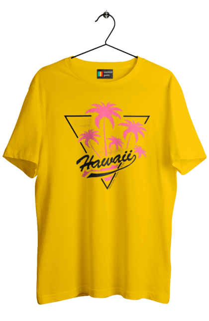 Футболка чоловіча з принтом "Гаваї". Гаваї, пальми, сонце. 2070702