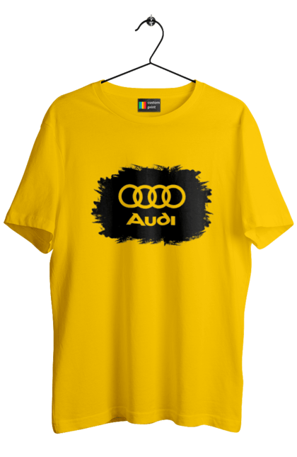 Men`s t-shirt with prints Audi black ravines. Audi, cars. 2070702