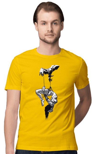 Футболка чоловіча з принтом "Підвішування". Бдсм. 2070702