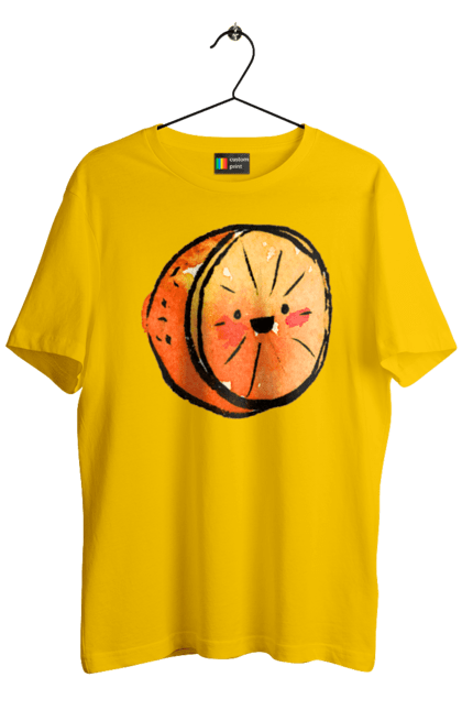 Футболка чоловіча з принтом "Милий апельсин". Апельсин, літо, любий, смайлик. 2070702